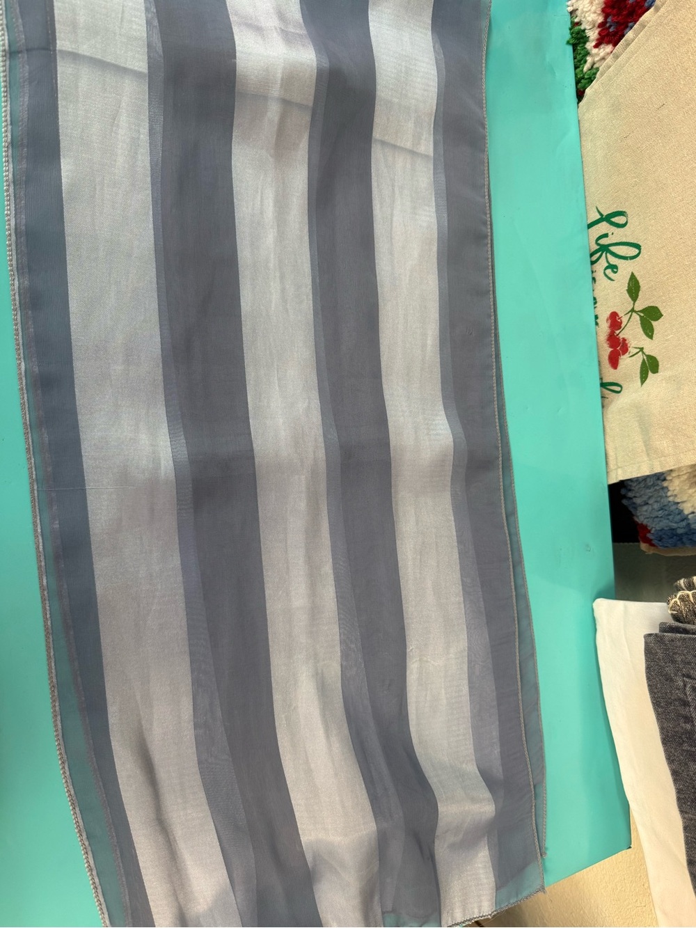 Sheer Striped Scarf in Shades of blue
